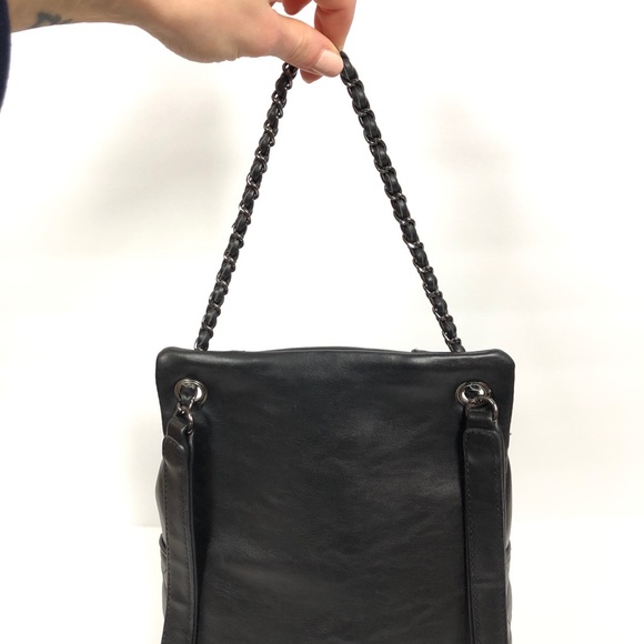 Mini Black Backpack w/ tassels and chain - Picture 7 of 8